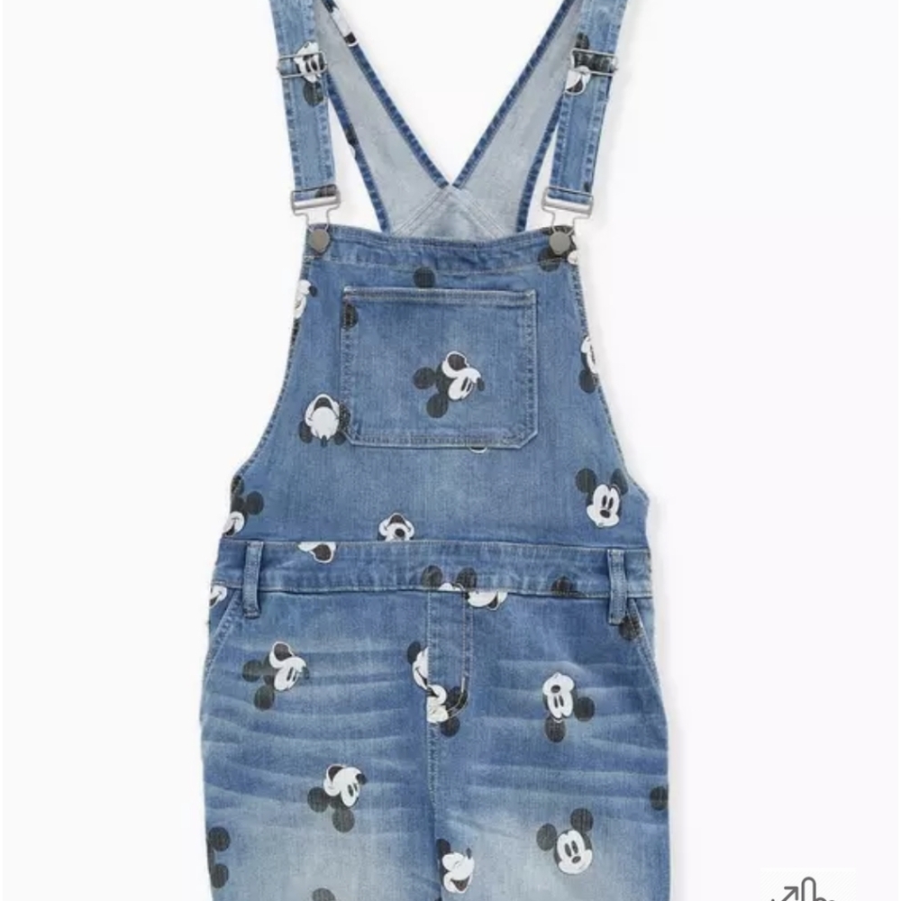Torrid Blue Denim Mickey Mouse Overall Shorts